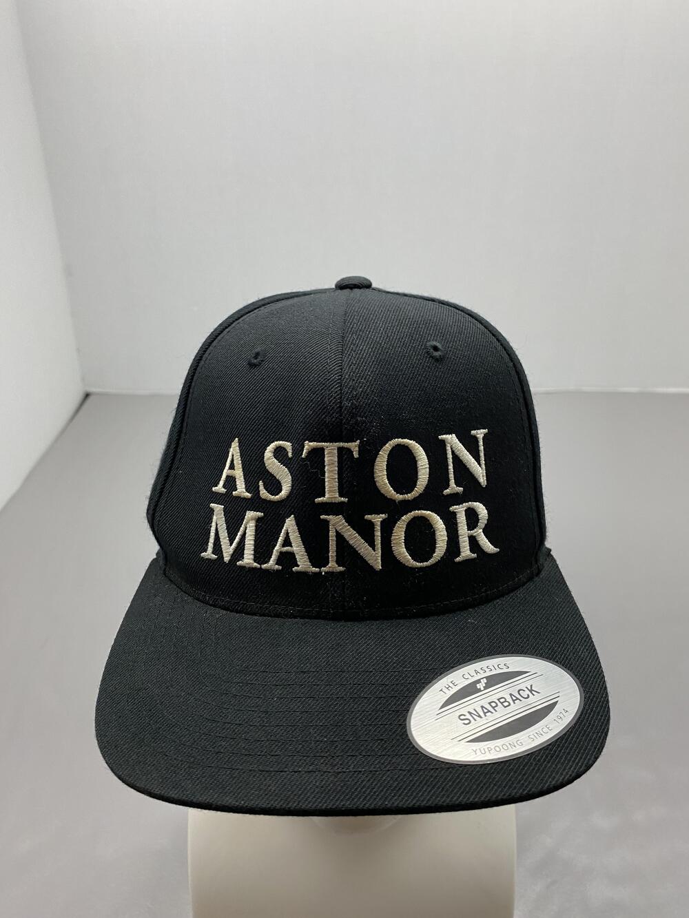 Yupoong Hat Cap Snap Back One Size Black Twill Baseball Cap ASTON MANOR Mens